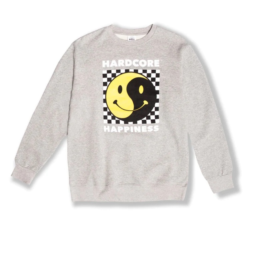 The Whatever Forever HARDCORE HAPPINESS Crew Sweatshirt  Sz 2XL NWT